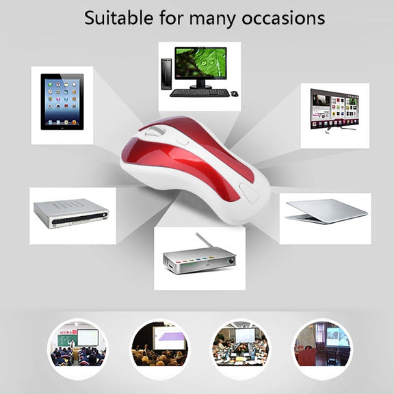PR-01 1600 DPI 7 Keys Flying Squirrel Wireless Mouse 2.4G Gyroscope Game Mouse(White Green)