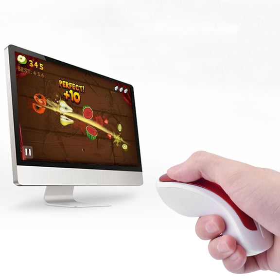 PR-01 1600 DPI 7 Keys Flying Squirrel Wireless Mouse 2.4G Gyroscope Game Mouse(White Green)