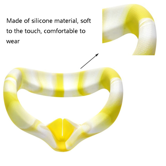 VR Silicone Eye Cover Anti-Sweat And Decontamination Color VR Goggles For Oculus Quest 2(White Blue)