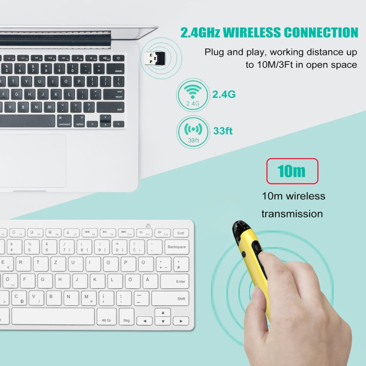 PR-A19 2.4GHz Wireless Charging Bluetooth Mouse Pen Type Shining Quiet Mouse(Green)