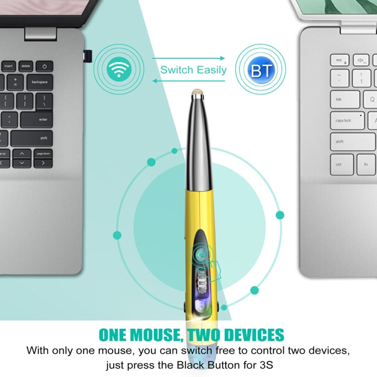 PR-A19 2.4GHz Wireless Charging Bluetooth Mouse Pen Type Shining Quiet Mouse(Red)