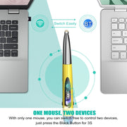 PR-A19 2.4GHz Wireless Charging Bluetooth Mouse Pen Type Shining Quiet Mouse(Yellow)