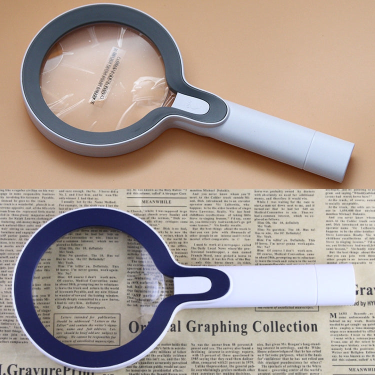 XT-8013 With 29 LED Lights 3 Gelling Touch Switch Magnifier 2 Times / 13 Times Hand-Held Magnifying Glass(White+Dark Blue)