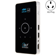 C6 1G+8G Android System Intelligent DLP HD Mini Projector Portable Home Mobile Phone Projector， AU Plug (Black)