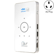 C6 1G+8G Android System Intelligent DLP HD Mini Projector Portable Home Mobile Phone Projector， AU Plug (White)