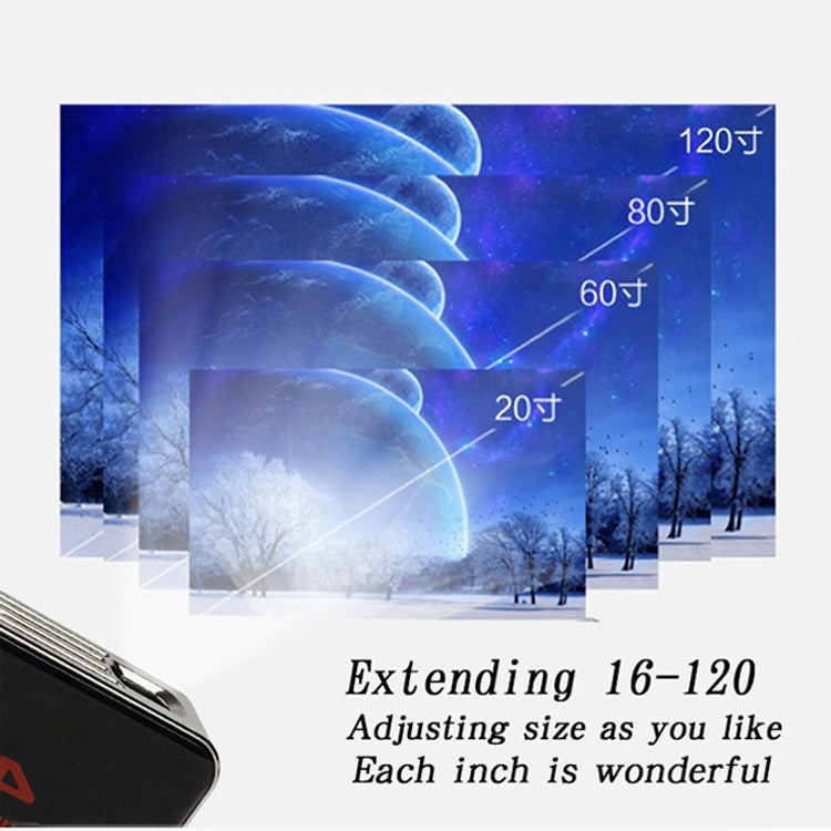 C6 2GB+32GB Android Smart DLP HD Projector Mini Wireless Projector, EU Plug (Black)