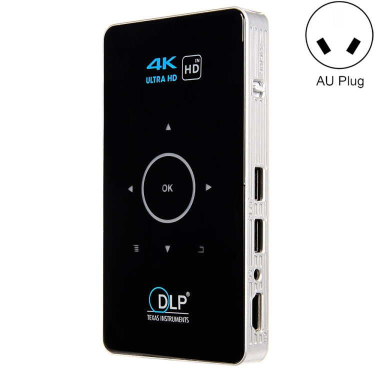 C6 2GB+32GB Android Smart DLP HD Projector Mini Wireless Projector, AU Plug (Black)