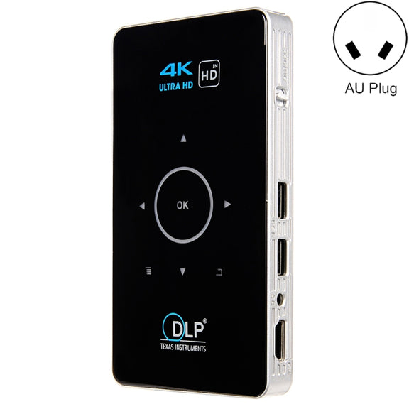 C6 2GB+32GB Android Smart DLP HD Projector Mini Wireless Projector, AU Plug (Black)