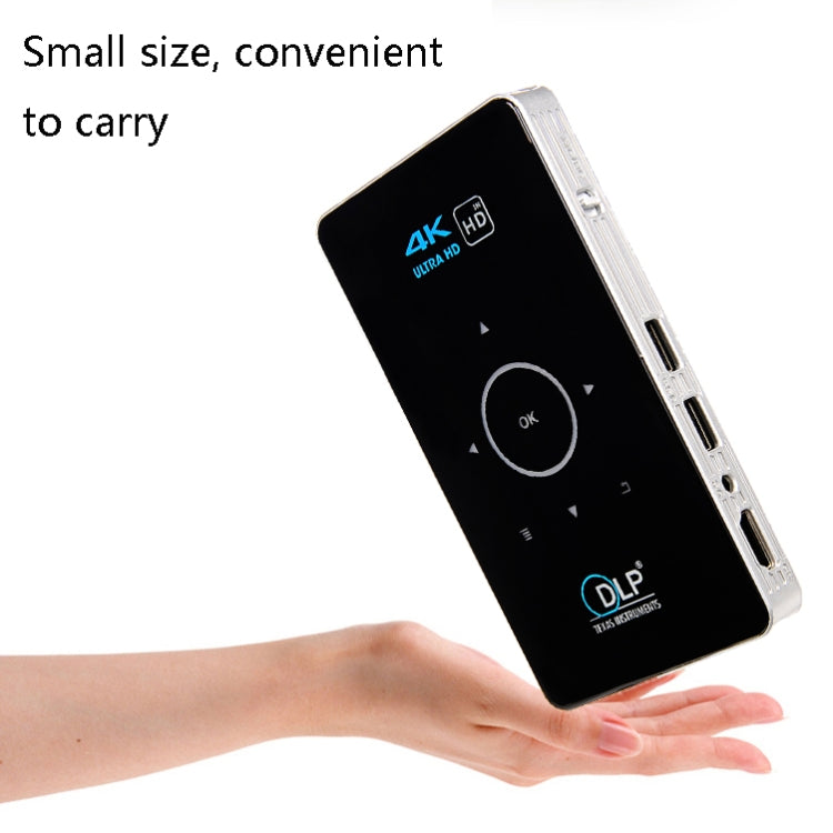C6 2GB+32GB Android Smart DLP HD Projector Mini Wireless Projector, AU Plug (Black)