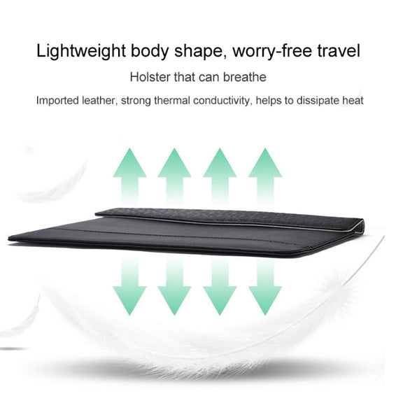Horizontal  Embossed Notebook Liner Bag Ultra-Thin Magnetic Holster, Applicable Model: 13 inch(Dark Blue)