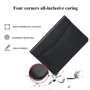 Horizontal  Embossed Notebook Liner Bag Ultra-Thin Magnetic Holster, Applicable Model: 13 inch(Dark Blue)