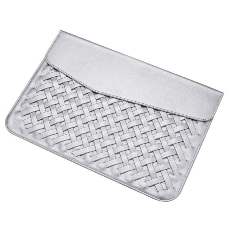 Hand-Woven Computer Bag Notebook Liner Bag, Applicable Model: 15 inch (A1707 / 1990/1398/2141)(Silver)