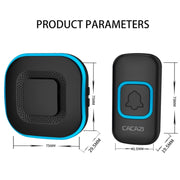 CACAZI V028F 1 For 3 Wireless Music Doorbell without Battery, Plug:EU Plug(Black)