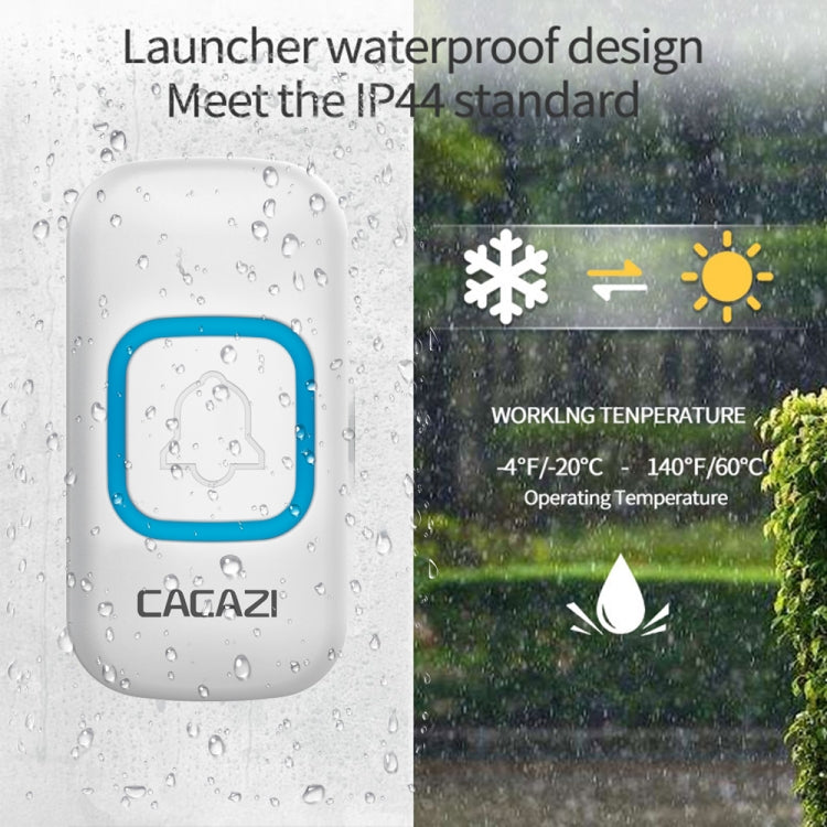 CACAZI V028F 1 For 3 Wireless Music Doorbell without Battery, Plug:EU Plug(Black)