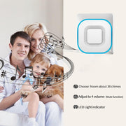 CACAZI V028F 1 For 3 Wireless Music Doorbell without Battery, Plug:UK Plug(White)