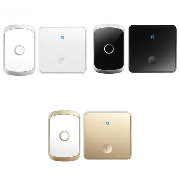 CACAZI FA50 1 For 1 Push-button Self-generating Wireless Doorbell, Plug:US Plug(White)