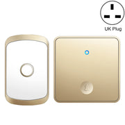 CACAZI FA50 1 For 1 Push-button Self-generating Wireless Doorbell, Plug:UK Plug(Gold)