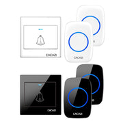 CACAZI H10 1 For 2 Home Wireless Music Doorbell without Battery, Plug:UK Plug(White)