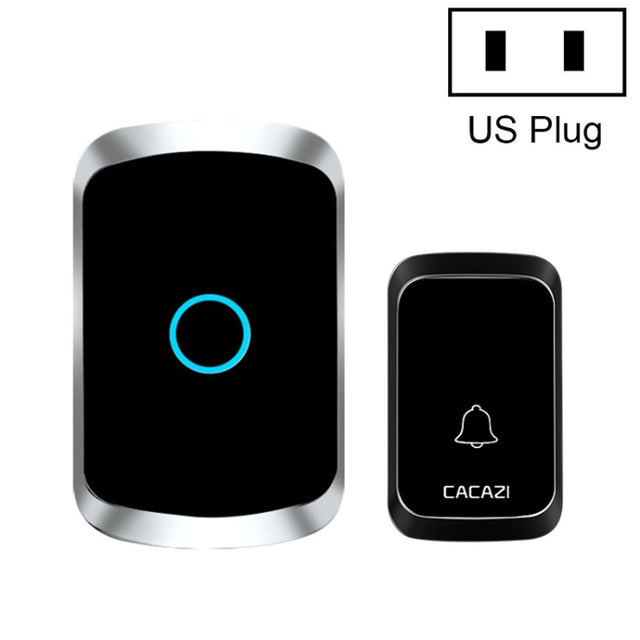 CACAZI A50 1 For 1 Wireless Music Doorbell without Battery, Plug:US Plug(Black)