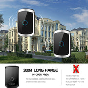 CACAZI A50 1 For 1 Wireless Music Doorbell without Battery, Plug:UK Plug(White)