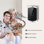 CACAZI A50 1 For 1 Wireless Music Doorbell without Battery, Plug:UK Plug(White)