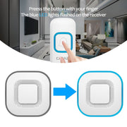 CACAZI V028F Wireless Music Doorbell without Battery, Plug:UK Plug(White)
