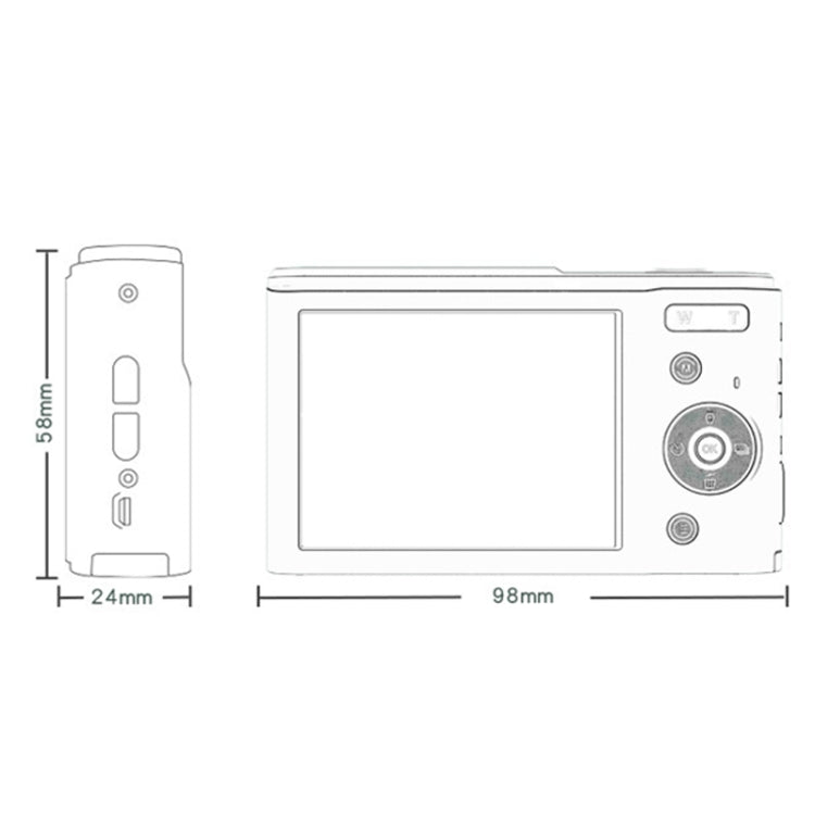 DC303A 2.8-Inch 4K 16X Zoom HD Digital Camera Mini Children Photography Camera US Plug(Black)