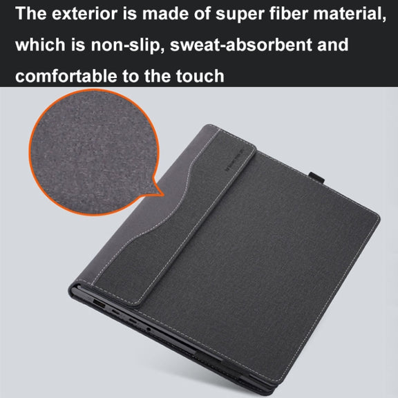 For Samsung Galaxy Book 4 Pro 14 Inch Leather Laptop Anti-Fall Protective Case(Black)