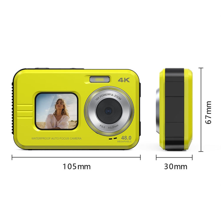 WDC901 3.5m Water-resistant 48MP HD Dual Screen Outdoor Sports Digital Camera EU Plug(Blue)