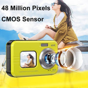 WDC901 3.5m Water-resistant 48MP HD Dual Screen Outdoor Sports Digital Camera EU Plug(Blue)