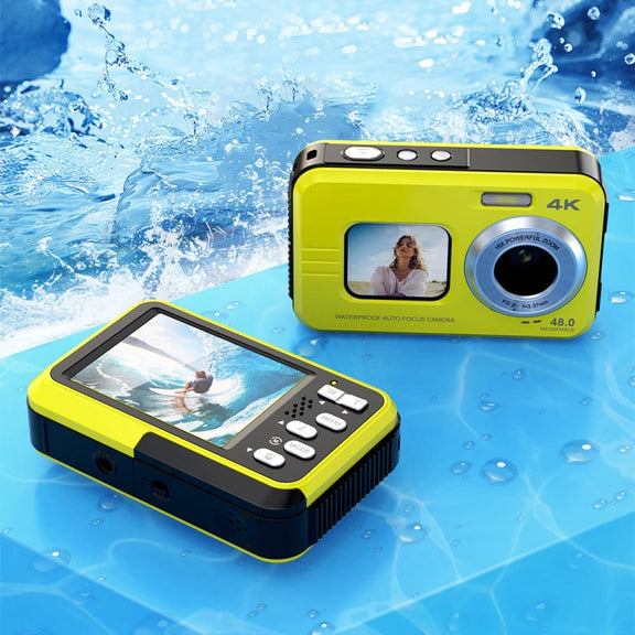 WDC901 3.5m Water-resistant 48MP HD Dual Screen Outdoor Sports Digital Camera EU Plug(Blue)