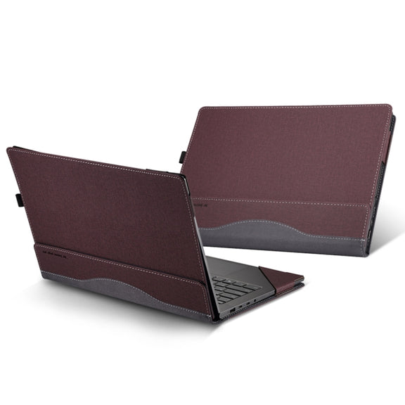 For Samsung Galaxy Book Pro 360 15.6 inch Leather Laptop Anti-Fall Protective Case With Stand(Wine Red)