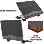 For Samsung Galaxy Book 3 360 15.6 inch Leather Laptop Anti-Fall Protective Case With Stand(Black)