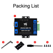 Waveshare Industrial Grade Serial Server RS232/485 to WiFi / Ethernet RJ45 Network Port
