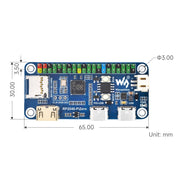 Waveshare 25506 RP2040-PiZero Development Board, Based On Raspberry Pi RP2040, 264KB SRAM And 16MB