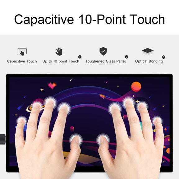 Waveshare 13.3 Inch 2K 2560×1440 HDMI/Type-C Display Interface AMOLED Touch Display(EU Plug)
