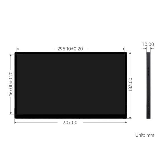 Waveshare 13.3 Inch 2K 2560×1440 HDMI/Type-C Display Interface AMOLED Touch Display(EU Plug)