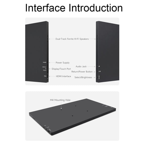 Waveshare 13.3 Inch 2K 2560×1440 HDMI/Type-C Display Interface AMOLED Touch Display(EU Plug)