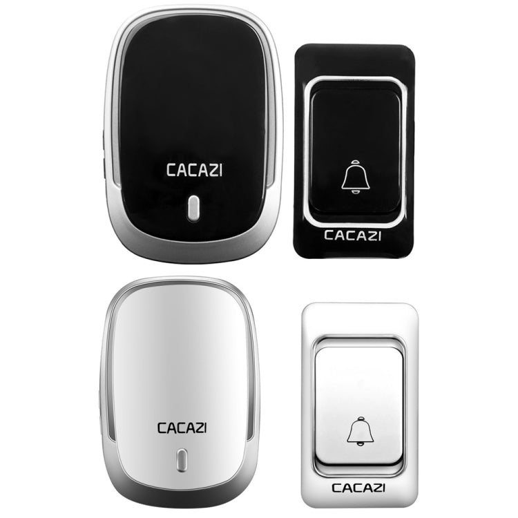 CACAZI Smart Water-resistant Music Wireless Doorbell Multifunctional Pager, Style: US Plug(Silver)