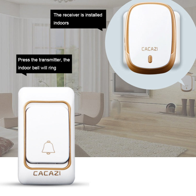 CACAZI Smart Water-resistant Music Wireless Doorbell Multifunctional Pager, Style: US Plug(Silver)