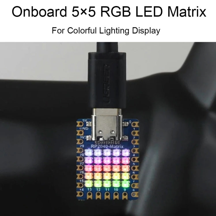 Waveshare 24594 5×5 RGB LED Matrix RP2040 Dual Core Processor Development Board