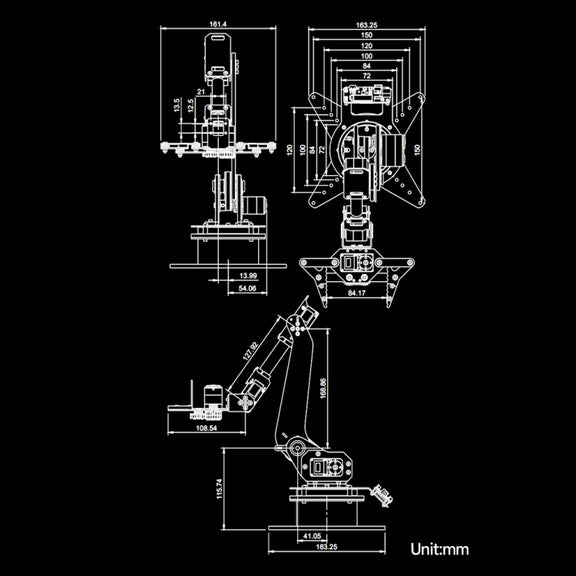 Waveshare High-Torque Serial Bus Servo, Desktop Robotic Arm Kit, Based On ESP32, 5-DOF, Plug:EU Plug