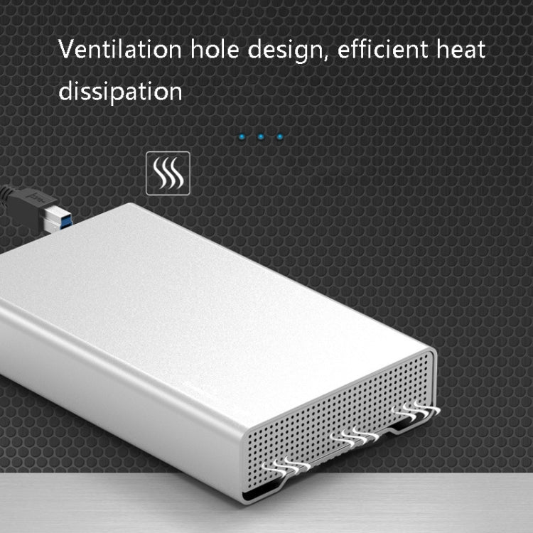Blueendless U35Q 3.5 Inch Full Metal Mobile Hard Disk Box Type-C/Usb3.0 SATA Serial Desktop PC External Hard Disk Box AU Plug (TYPE-C)