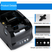 Xprinter XP-365B 80mm Thermal Label Printer Clothing Tag Supermarket Barcode Printer, Plug: US Plug(Bluetooth Version)