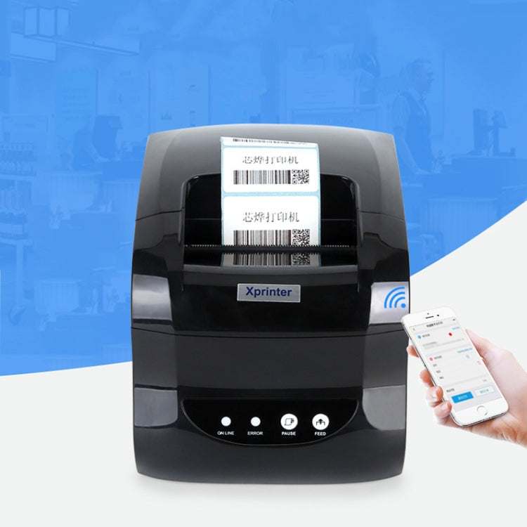 Xprinter XP-365B 80mm Thermal Label Printer Clothing Tag Supermarket Barcode Printer, Plug: UK Plug(Bluetooth Version)