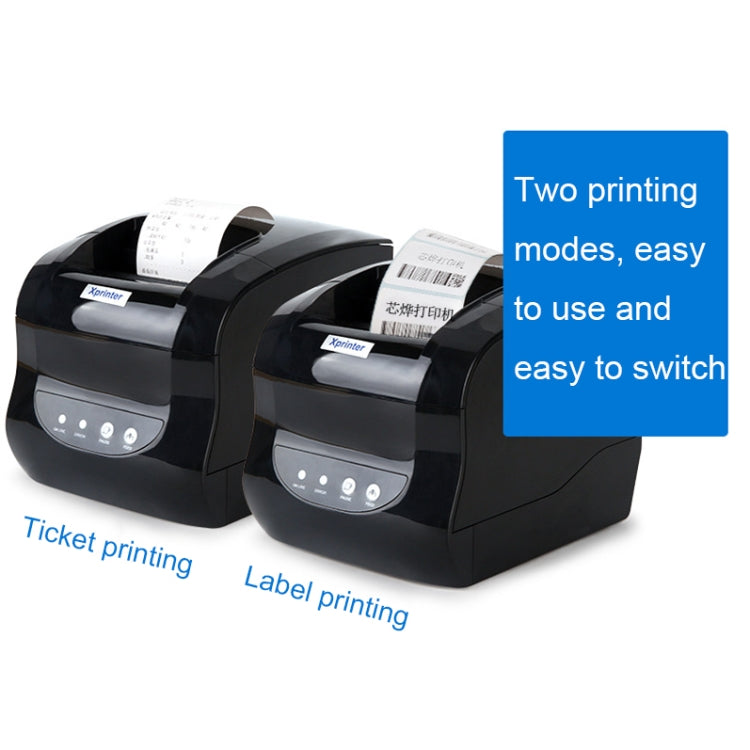 Xprinter XP-365B 80mm Thermal Label Printer Clothing Tag Supermarket Barcode Printer, Plug: UK Plug(Bluetooth Version)