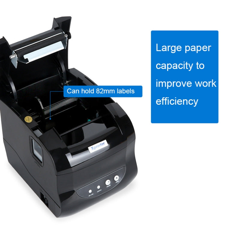 Xprinter XP-365B 80mm Thermal Label Printer Clothing Tag Supermarket Barcode Printer, Plug: UK Plug(Bluetooth Version)