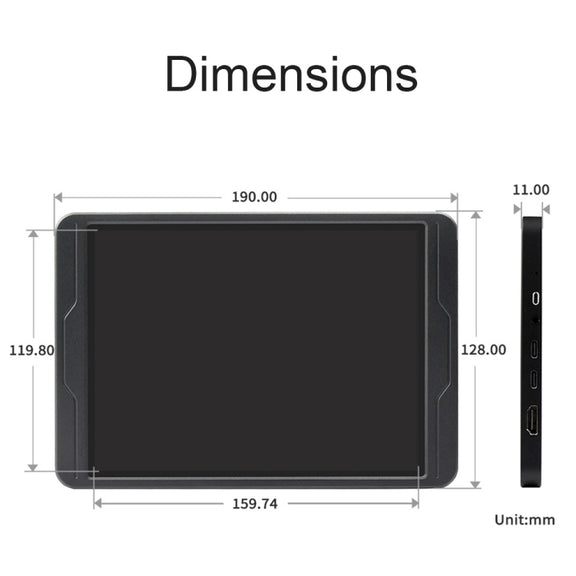 Waveshare 8 Inch 2K IPS 1536��2048 Optical Bonding Toughened Glass Panel Touch Display, Plug:EU Plug