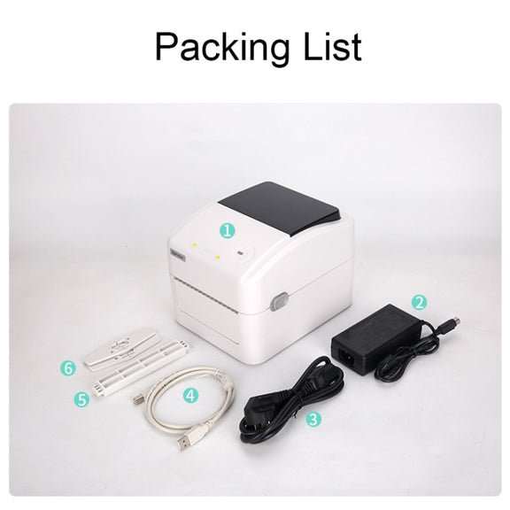 Xprinter XP-420B 108mm Express Order Printer Thermal Label Printer, Style:USB+LAN Port(AU Plug)
