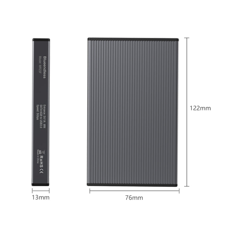 Blueendless 2.5 inch Mobile Hard Disk Box SATA Serial Port USB3.0 Free Tool SSD, Style: MR23F -A Port